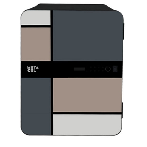 Caja fuerte grande metacel allez colores gris, negro y ocre